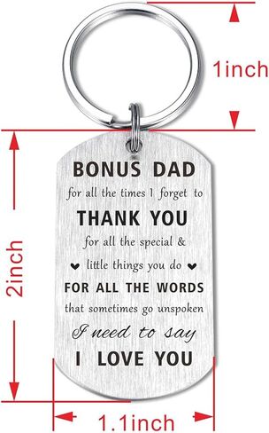Resdink Bonus Dad Fathe's Day Gifts for Men- I Love My Stepdad Step Father Birthday Christmas Keychain in Saudi Arabia