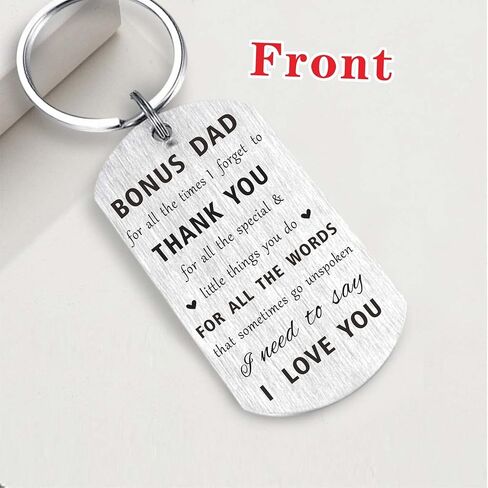 Resdink Bonus Dad Fathe's Day Gifts for Men- I Love My Stepdad Step Father Birthday Christmas Keychain in Saudi Arabia