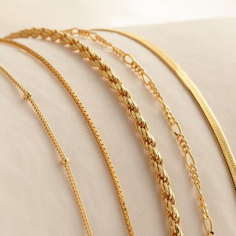 Gold Bracelet Stack for Women Layered Non Tarnish Snake Silver Chain Cuban Link 2025 in Saudi Arabia