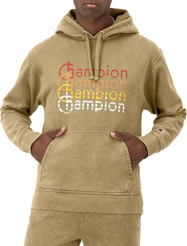 هوديي Champion للرجال، هوديي برسومات صبغ معدني، سويت شيرت بقلنسوة من الصوف للرجال in Kuwait