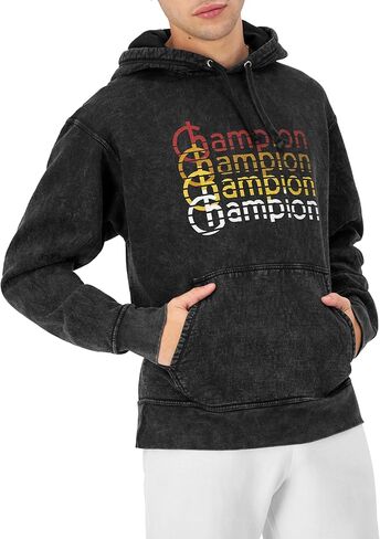 هوديي Champion للرجال، هوديي برسومات صبغ معدني، سويت شيرت بقلنسوة من الصوف للرجال in Kuwait