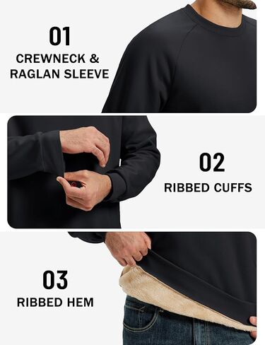 TACVASEN رجالي شيربا اصطف بلوزات الشتاء الصوف منتصف الوزن البلوز سترة دافئة Crewneck البلوز in Kuwait