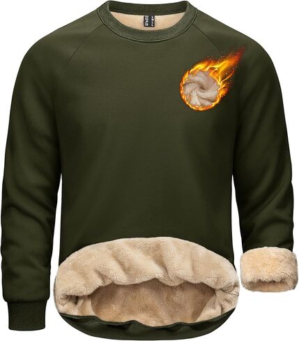 TACVASEN رجالي شيربا اصطف بلوزات الشتاء الصوف منتصف الوزن البلوز سترة دافئة Crewneck البلوز in Kuwait