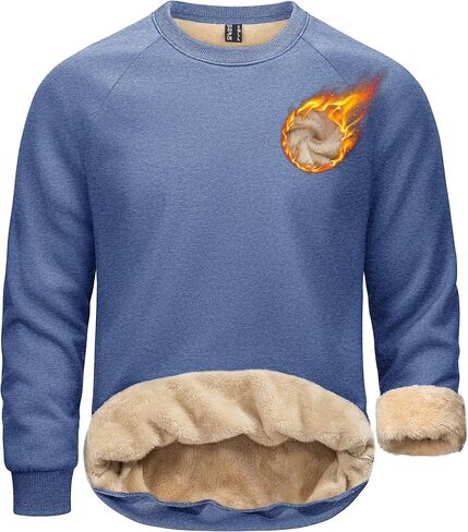 TACVASEN رجالي شيربا اصطف بلوزات الشتاء الصوف منتصف الوزن البلوز سترة دافئة Crewneck البلوز in Kuwait