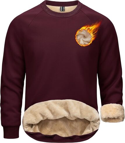 TACVASEN رجالي شيربا اصطف بلوزات الشتاء الصوف منتصف الوزن البلوز سترة دافئة Crewneck البلوز in Kuwait