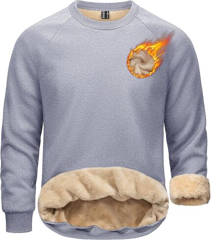 TACVASEN رجالي شيربا اصطف بلوزات الشتاء الصوف منتصف الوزن البلوز سترة دافئة Crewneck البلوز in Kuwait