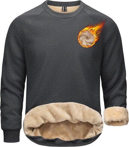 TACVASEN رجالي شيربا اصطف بلوزات الشتاء الصوف منتصف الوزن البلوز سترة دافئة Crewneck البلوز in Kuwait