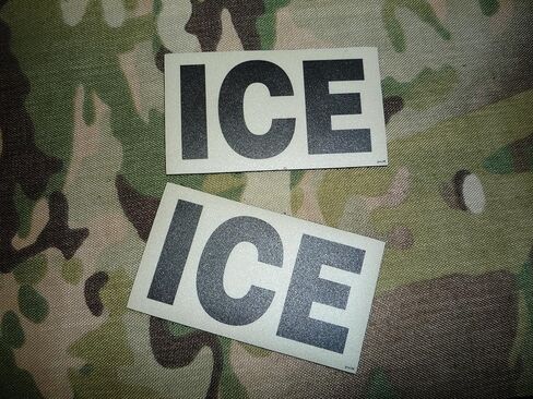 ICE Patch Black ON TAN PCX Polycarbonate 2 Pack 3.5" x 2" Slick Matt Finish with Hook Fastener in Saudi Arabia