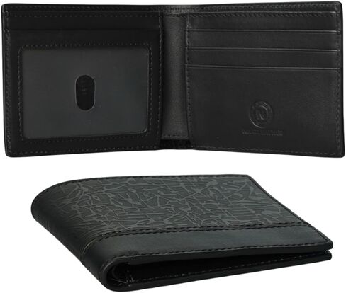 Real Leather Mens Leather Wallet Bifold RFID Blocking Slim Minimalist Front Pocket With 5 Card Slots, 1 ID Window & 1 Cash Pocket - Includes Gift Box in Saudi Arabia