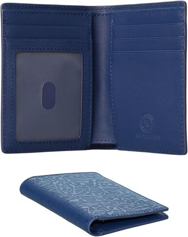 Real Leather Mens Leather Wallet Bifold RFID Blocking Slim Minimalist Front Pocket With 5 Card Slots, 1 ID Window & 1 Cash Pocket - Includes Gift Box in Saudi Arabia
