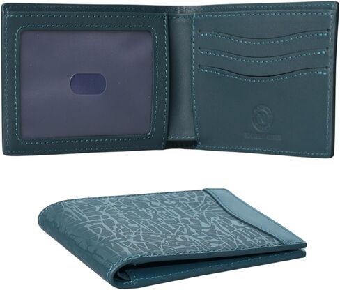 Real Leather Mens Leather Wallet Bifold RFID Blocking Slim Minimalist Front Pocket With 5 Card Slots, 1 ID Window & 1 Cash Pocket - Includes Gift Box in Saudi Arabia