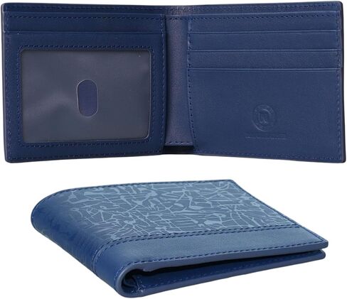 Real Leather Mens Leather Wallet Bifold RFID Blocking Slim Minimalist Front Pocket With 5 Card Slots, 1 ID Window & 1 Cash Pocket - Includes Gift Box in Saudi Arabia