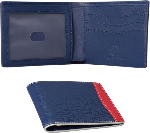 Real Leather Mens Leather Wallet Bifold RFID Blocking Slim Minimalist Front Pocket With 5 Card Slots, 1 ID Window & 1 Cash Pocket - Includes Gift Box in Saudi Arabia