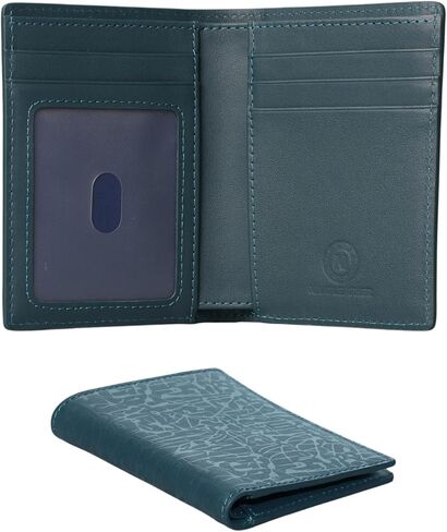 Real Leather Mens Leather Wallet Bifold RFID Blocking Slim Minimalist Front Pocket With 5 Card Slots, 1 ID Window & 1 Cash Pocket - Includes Gift Box in Saudi Arabia