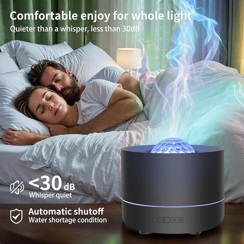 موزع روائح الزيوت العطرية، ناشر روائح العلاج العطري لهب النار مع 7 ألوان LED، مرطب رذاذ بارد 200 مل، ناشر زيت مع حماية تلقائية للمنزل أو غرفة النوم أو المكتب أو المنتجع الصحي (أسود) in Kuwait