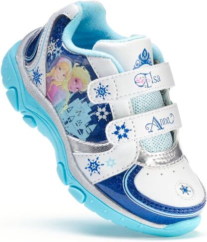 Disney Frozen Sneaker Toddler Girls Shoes - Light Up, Blue/white (10) in Saudi Arabia