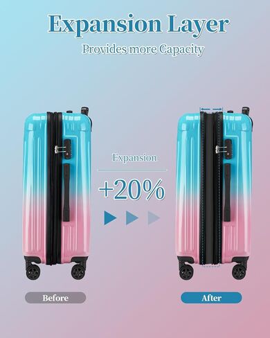 Checked Luggage, 24 Inch Hardside Suitcase, Lightweight Hardshell with TSA Lock, Large Suitcase with Spinner Wheels in Saudi Arabia