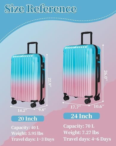 Checked Luggage, 24 Inch Hardside Suitcase, Lightweight Hardshell with TSA Lock, Large Suitcase with Spinner Wheels in Saudi Arabia