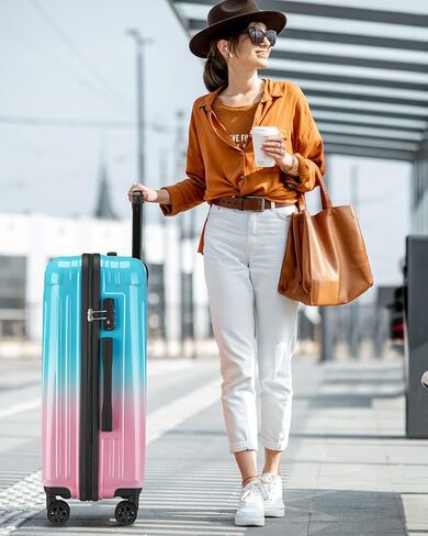 Checked Luggage, 24 Inch Hardside Suitcase, Lightweight Hardshell with TSA Lock, Large Suitcase with Spinner Wheels in Saudi Arabia