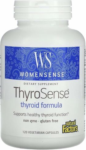 WomenSense ThyroSense by Natural Factors, Natural Supplement to Support Healthy Thyroid Function, Vegetarian, Non-GMO, 60 capsules (30 servings) in Kuwait