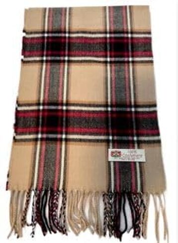 Irvint&Co Women’s Cashmere Scarf Plaid Camel black/red Warm Long Soft Shawl Winter Wrap For Women and Men in Saudi Arabia