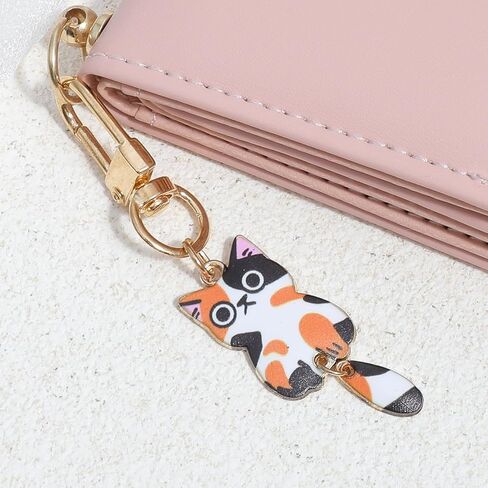 7 Pcs Cute Cat Keychain, Kawaii Cat Key Chains, Kitty Keyring Cats Charms, Cats Accessories for Women Car Keys Purse Handbags Girls Gift DIY Crafts (Tail Can Wag) in Saudi Arabia