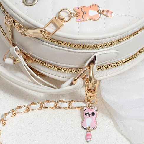 7 Pcs Cute Cat Keychain, Kawaii Cat Key Chains, Kitty Keyring Cats Charms, Cats Accessories for Women Car Keys Purse Handbags Girls Gift DIY Crafts (Tail Can Wag) in Saudi Arabia