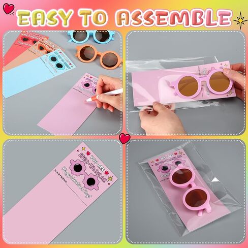 24 Sets Valentine's Day Classroom Gifts for Kids Valentines Sunglasses with Cards School Classroom Exchange Gifts Bulk for Party Favors Toddler Boys Girls in Saudi Arabia
