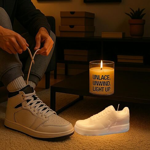 Sneaker Candle in Gift Box - Air Wax - Christmas Gifts for Teen Boys - Sneakerhead Gifts for Men - Hypebeast Gift - Stocking Stuffers for Teenage Boys - Secret Santa for Men - White Elephant in Saudi Arabia