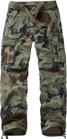 TRGPSG Men's Cargo Pants with Multi Pockets Cotton Relaxed Fit Tactical Work Pants for Outdoor, Hiking, Casual Wear in Saudi Arabia
