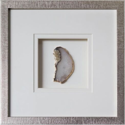Agate Wall Decor,3d Bathroom Wall Art Paintings,Living Room Decor Aesthetic,Silver Framed Canvas Wall Art Prints for Bedroom,Kitchen,Office,Stone Artwork for Walls,Dining Room,Textured Decorations in Saudi Arabia