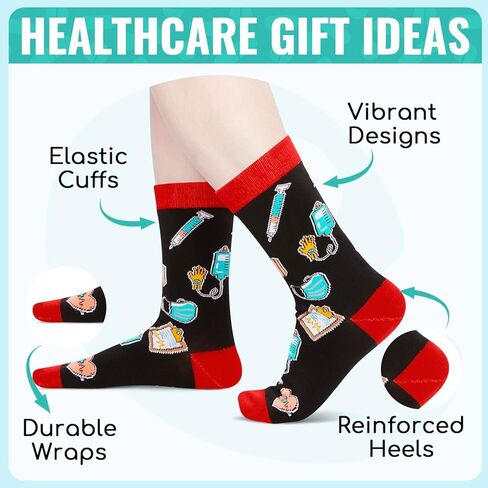 HAPPYPOP Doctor Gifts for Men Women - Doctors Appreciation Gifts, Unique Gift for Doctor for Male Female Doctors Day Gift Ideas Dr Socks in Saudi Arabia