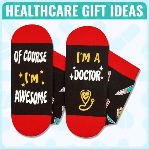HAPPYPOP Doctor Gifts for Men Women - Doctors Appreciation Gifts, Unique Gift for Doctor for Male Female Doctors Day Gift Ideas Dr Socks in Saudi Arabia