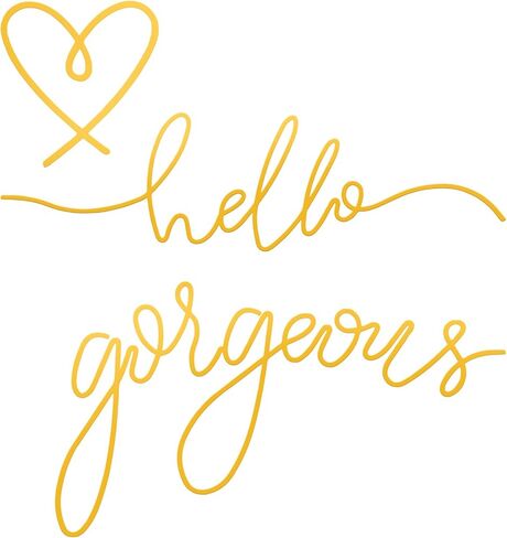 Josojoou Hello Gorgeous Heart Sign Wall Decor Modern Minimalist Hello Gorgeous Metal Wall Art Decor for Home Bathroom Living Room Bedroom Office Hotel Walls Decoration(Gold) in Saudi Arabia