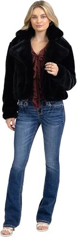 Miss Me Women's Flame Cross and Heart Embellished Pockets Mid-Rise Bootcut Jeans in Kuwait