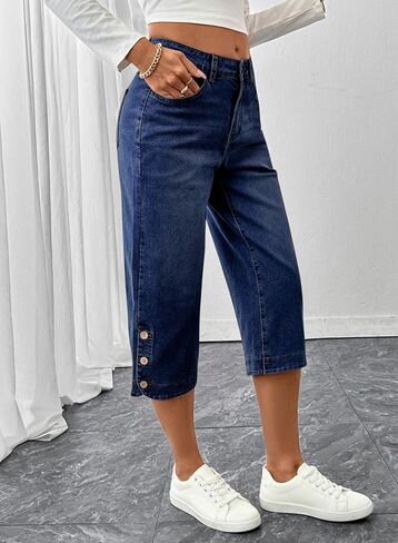 SHEWIN Women Stretch Wide Leg Jeans Ankle Capri Comfort Jean 2026 in Saudi Arabia