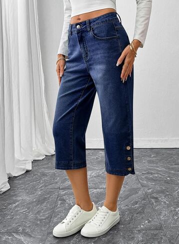 SHEWIN Women Stretch Wide Leg Jeans Ankle Capri Comfort Jean 2026 in Saudi Arabia