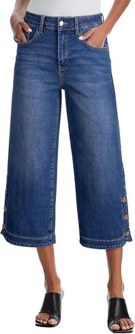 SHEWIN Women Stretch Wide Leg Jeans Ankle Capri Comfort Jean 2026 in Saudi Arabia
