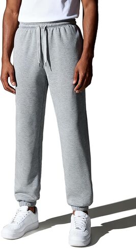 TanBridge Men's Fleece Elastic Bottom Sweatpants Sherpa Lined Joggers Winter Warm Pants with Pockets in Saudi Arabia