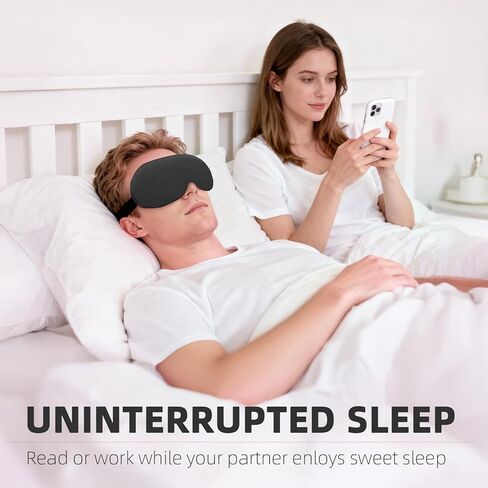 Sleep Mask for Side Sleeper,Eye mask for Sleeping Women Men，Complete Light Blocking 3D Sleeping，Soft Breathable Sleep Eye Mask with Adjustable Elastic Strap for Flight Nap (BIACK) in Saudi Arabia