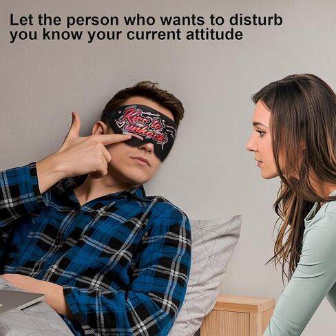 قناع نوم ثلاثي الأبعاد للنائمين الجانبيين بنمط مضحك للرجال والنساء، يحجب الضوء بنسبة 100% ولا يوجد ضغط على العين، معصوب العينين مذيب ليلي قابل للتعديل للسفر والطيران والقيلولة، أسود (لا تلمسني) in Saudi Arabia