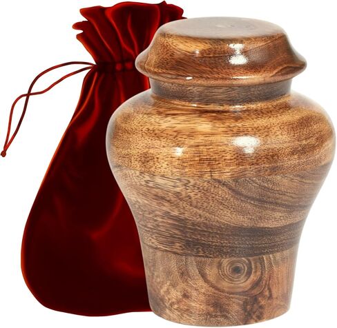 Wooden Keepsake urn for Small Portion Decorative urn for Ashes Blue Urn for Man and Women Burial and Funeral Urn Handcrafted | Unique Fractal Burning Design Keepsake 20 Cu in Capacity. in Saudi Arabia