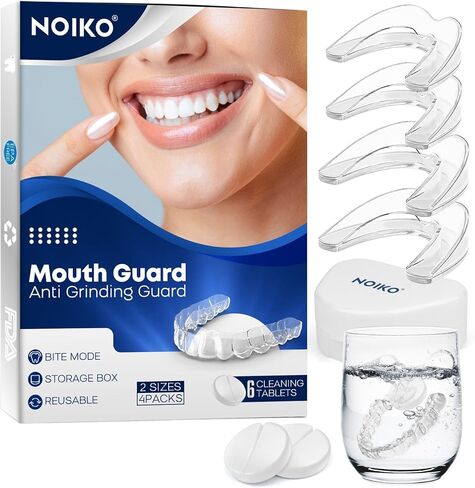 Mouth Guard for Grinding Teeth at Night, Mouth Guard for Clenching Teeth at Night Upgraded Safety EVA Material, Night Guards for Teeth Grinding, Anti Grinding Guard for Adult with 6 Cleaning Tablets in Kuwait