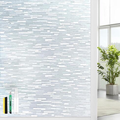 Window Privacy Film, Frosted Glass Window Film with Non-Adhesive UV Blocking Clings Removable Window Stickers Decorative Frosting Vinyl Film for Home Office 17.5 x 78.7 Inches in Saudi Arabia