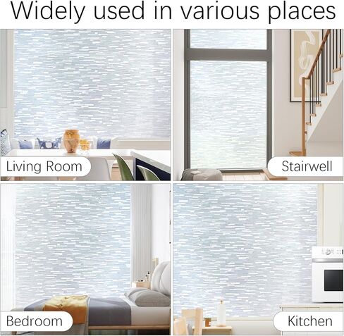 Window Privacy Film, Frosted Glass Window Film with Non-Adhesive UV Blocking Clings Removable Window Stickers Decorative Frosting Vinyl Film for Home Office 17.5 x 78.7 Inches in Saudi Arabia