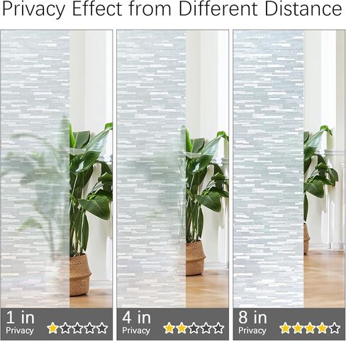 Window Privacy Film, Frosted Glass Window Film with Non-Adhesive UV Blocking Clings Removable Window Stickers Decorative Frosting Vinyl Film for Home Office 17.5 x 78.7 Inches in Saudi Arabia