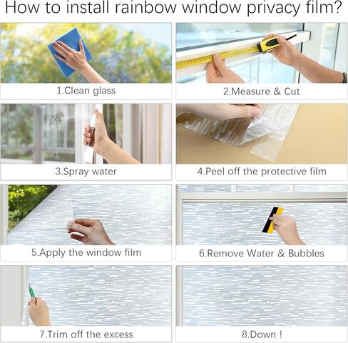 Window Privacy Film, Frosted Glass Window Film with Non-Adhesive UV Blocking Clings Removable Window Stickers Decorative Frosting Vinyl Film for Home Office 17.5 x 78.7 Inches in Saudi Arabia