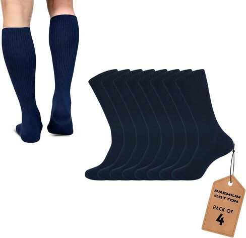Men’s Cushioned Crew Socks - Cotton Athletic Running Socks, Breathable Calf Socks for Gym, Walking & Casual Wear in Saudi Arabia