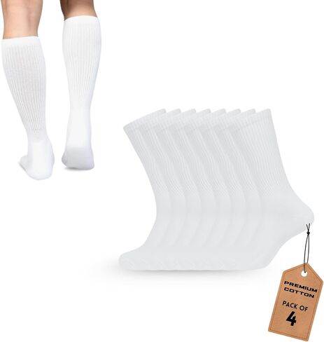 Crew Socks for Men Pack of 4/8/10 Cotton Blend Cushioned Athletic Calf Socks Soft Solid Above Ankle Running Socks in Saudi Arabia