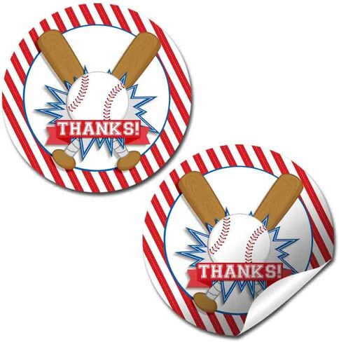 Rookie of The Year Birthday Thank You Sticker Labels for Kids, 40 2" Party Circle Stickers by AmandaCreation, Great for Party Favors, Envelope Seals & Goodie Bags in Saudi Arabia